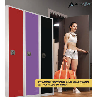 AdirOffice Steel Storage Locker, 1 Compartment, 12 x 12 x 72, Purple (ALHI629201PUR)