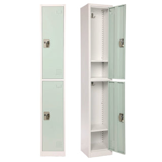 AdirOffice Steel Storage Locker, 2 Compartment, 12 x 12 x 72, Misty Green (ALHI629202MGRN)