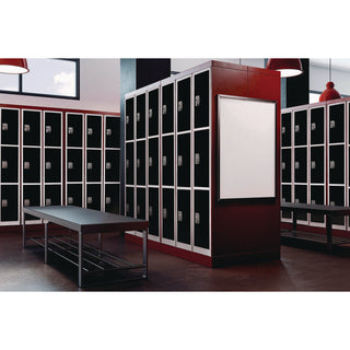 AdirOffice Steel Storage Locker, 3 Compartment, 12 x 12 x 72, Black (ALHI629203BLK)