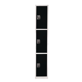 AdirOffice Steel Storage Locker, 3 Compartment, 12 x 12 x 72, Black (ALHI629203BLK)