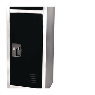 AdirOffice Steel Storage Locker, 3 Compartment, 12 x 12 x 72, Black (ALHI629203BLK)