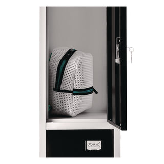 AdirOffice Steel Storage Locker, 3 Compartment, 12 x 12 x 72, Black (ALHI629203BLK)