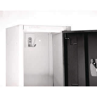 AdirOffice Steel Storage Locker, 3 Compartment, 12 x 12 x 72, Black (ALHI629203BLK)