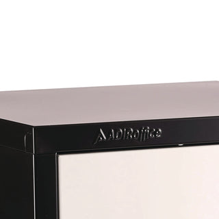 AdirOffice Steel Storage Locker, 6 Compartment, 12 x 12 x 72, Black Body/White Doors (ALHI629206BW)