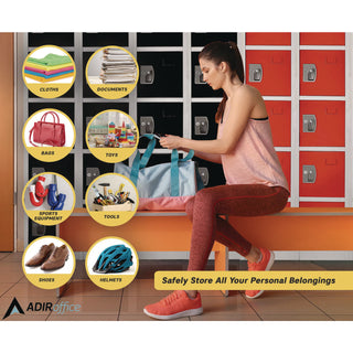 AdirOffice Steel Storage Locker, 6 Compartment, 12 x 12 x 72, Red (ALHI629206RED)
