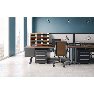 AdirOffice Wooden 27 Compartment Literature Organizer, 27 Sections, Letter Size, 31.49 x 11.81 x 21.65, Medium Oak (ALHIOF20101MEO)