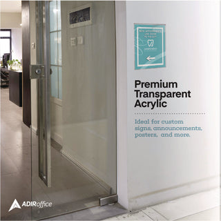 AdirOffice Wall Mount Side-Loading Acrylic Sign Holders, 8 x 11, Clear Frame, 12/Pack (ALHI639851112WM)