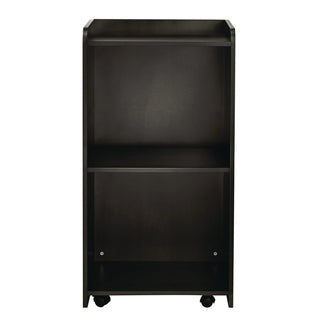 AdirOffice Wood Mobile Presentation Lectern Speaker Stand with Shelves, 22.44 x 16.53 x 45.98, Black (ALHI66107BLK)