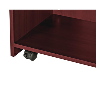AdirOffice Wood Mobile Presentation Lectern Speaker Stand with Shelves, 22.44 x 16.53 x 45.98, Mahogany (ALHI66107MA)