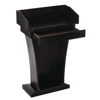 AdirOffice Wood Stand-Up Podium Lectern Speaker Stand with Drawer and Storage Area, 27.55 x 14 x 43.3, Black (ALHI661012BLK)