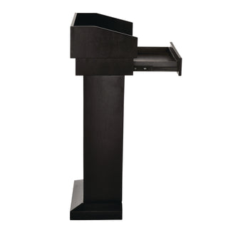 AdirOffice Wood Stand-Up Podium Lectern Speaker Stand with Drawer and Storage Area, 27.55 x 14 x 43.3, Black (ALHI661012BLK)