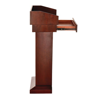 AdirOffice Wood Stand-Up Podium Lectern Speaker Stand with Drawer and Storage Area, 27.55 x 14 x 43.3, Cherry (ALHI661012CH)