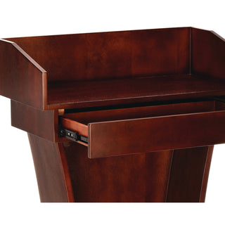 AdirOffice Wood Stand-Up Podium Lectern Speaker Stand with Drawer and Storage Area, 27.55 x 14 x 43.3, Cherry (ALHI661012CH)