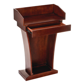 AdirOffice Wood Stand-Up Podium Lectern Speaker Stand with Drawer and Storage Area, 27.55 x 14 x 43.3, Cherry (ALHI661012CH)