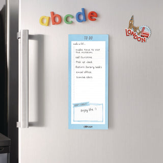 PUKKA PAD® Magnetic To Do List, Unruled, 60 Blue/White 3.5 x 8.5 Sheets, 6/Pack (PUK9176CD)
