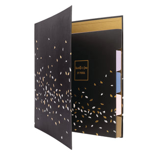 PUKKA PAD® Rollbound Binder, 3 Rings, 1" Capacity, 11 x 8.5, Black/Gold/White (PUK9641ROC)