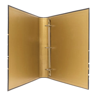 PUKKA PAD® Rollbound Binder, 3 Rings, 1" Capacity, 11 x 8.5, Black/Gold/White (PUK9641ROC)