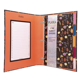 PUKKA PAD® Rollbound Binder, 3 Rings, 1" Capacity, 11 x 8.5, Black/Yellow/Orange/Blue (PUK9608BLM)