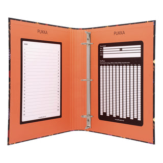 PUKKA PAD® Rollbound Binder, 3 Rings, 1" Capacity, 11 x 8.5, Black/Yellow/Orange/Blue (PUK9608BLM)