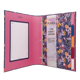 PUKKA PAD® Rollbound Binder, 3 Rings, 1" Capacity, 11 x 8.5, Blue/Pink/Yellow (PUK9607BLM)
