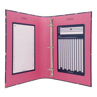 PUKKA PAD® Rollbound Binder, 3 Rings, 1" Capacity, 11 x 8.5, Blue/Pink/Yellow (PUK9607BLM)