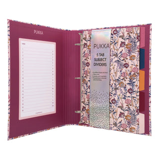 PUKKA PAD® Rollbound Binder, 3 Rings, 1" Capacity, 11 x 8.5, Cream/Yellow/Blue/Red (PUK9609BLM)