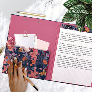PUKKA PAD® A4 Padfolio, 8.3 x 11.7 Pad, 9.5 x 12.6, Blue/Pink/Yellow (PUK9580BLM)