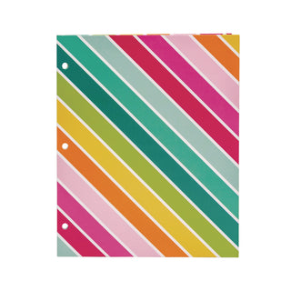 PUKKA PAD® Two-Pocket Portfolio Folder, 1" Capacity, 9.6 x 11.9, Brush Strokes/Llamas/Stripes, 6/Pack (PUK9097CD)
