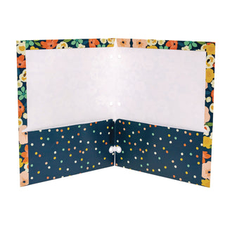 PUKKA PAD® Two-Pocket Portfolio Folder, 1" Capacity, 9.6 x 11.9, Floral/Geometric/Hearts, 6/Pack (PUK9098CD)