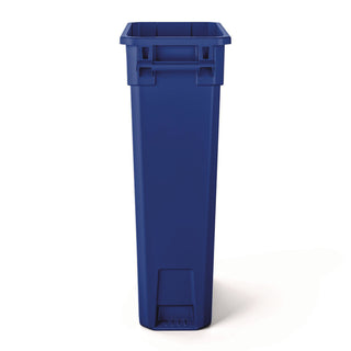 Suncast Commercial® 23 Gallon Resin Slim Recycling Trash Can, Plastic, Blue/White (SUATCNH2030BLR)