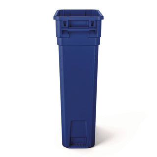Suncast Commercial® 23 Gallon Resin Slim Recycling Trash Can, Plastic, Blue/White (SUATCNH2030BLR)