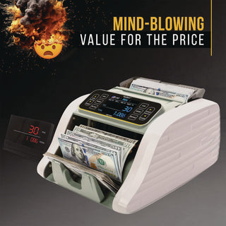 Kolibri KBR-500 Mixed Denomination Bill Counter, 1,200 Bills/Min, 9.2" x 14.3" x 13", Light Gray/Black (KIBKBR500)