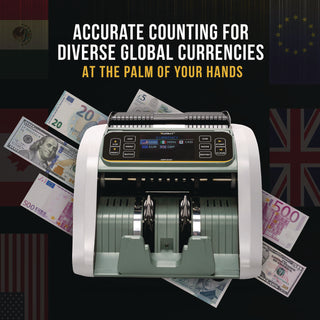 Kolibri KBR-500 Mixed Denomination Bill Counter, 1,200 Bills/Min, 9.2" x 14.3" x 13", Light Gray/Black (KIBKBR500)