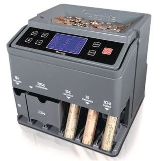 Cassida C300 Series Coin Sorter/Counter, 300 Coins/Min, 11" x 11" x 10", Gray (CIAC300)