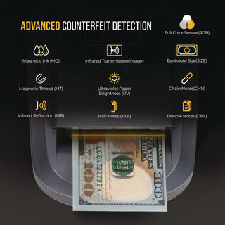 Kolibri KCD-1000 Counterfeit Detector, Dimensional, Image, IR, MG, MT, Thickness, UV and Watermark Detection, US Currency (KIBKCD1000)