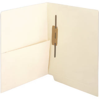 Medical Arts Press® End Tab Fastener Pocket Folder, 1 Horizontal Fastener, Letter Size, Manila Exterior, 50/Box (MAQ52408)
