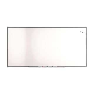 TRU RED™ Magnetic Porcelain Dry Erase Board, 96" x 48", White Surface, Gray/Natural Aluminum Frame (TUDTR61188)