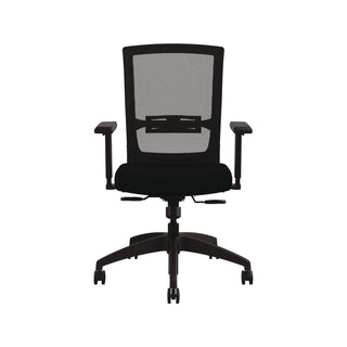 Allsteel® Quip Ergonomic Mesh Back Swivel Task Chair, Supports Up to 300 lb, Black Seat, Carbon Back, Black Base (ASZSTNOBLK)