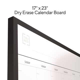 TRU RED™ Magnetic Steel Dry Erase Combo Board, Monthly Planning/Scheduling, 23" x 17", White/Natural Surface, Black Aluminum Frame (TUDTR61193)