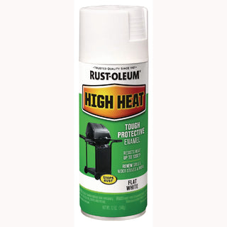 Rust-Oleum® High Heat Enamel Spray Paint, Flat White, 12 oz Aerosol Can, 6/Carton (RST7751830)