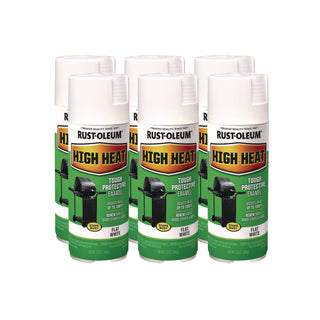 Rust-Oleum® High Heat Enamel Spray Paint, Flat White, 12 oz Aerosol Can, 6/Carton (RST7751830)