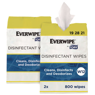 Tork® Disinfectant Wipe Jumbo Rolls, 1-Ply, 8 x 6, Lemon, White, 800 Sheets, 2/Carton (TRK192821)