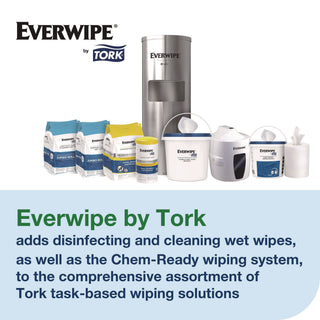 Tork® Disinfectant Wipe Jumbo Rolls, 1-Ply, 8 x 6, Lemon, White, 800 Sheets, 2/Carton (TRK192821)