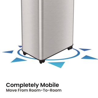 HLS Commercial® Open Top Compost Bin with Wheels and Color-Coded Lid, 21 gal, Plastic/Stainless Steel, Silver/Green (HLMHLS21UOTMCOP)