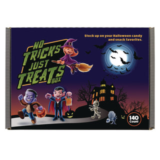 Snack Box Pros No Tricks Just Treats Halloween Box, Assorted Varieties, 140 Count (GRR70000084)