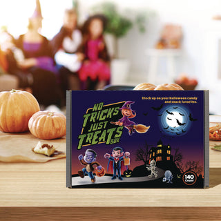Snack Box Pros No Tricks Just Treats Halloween Box, Assorted Varieties, 140 Count (GRR70000084)