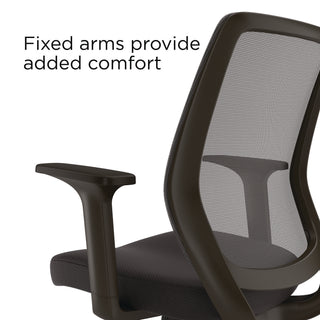 Alera® Wessex Ergonomic Fabric Mesh Swivel Task Chair, Supports Up to 275 lbs, 17.09 to 20.83 Seat Height, Black Seat/Back/Base (ALEWX42BME17)