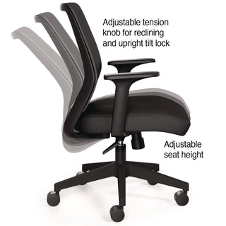 Alera® Wessex Ergonomic Fabric Mesh Swivel Task Chair, Supports Up to 275 lbs, 17.09 to 20.83 Seat Height, Black Seat/Back/Base (ALEWX42BME17)