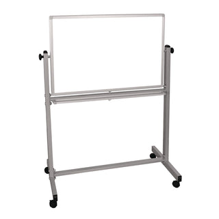 Luxor Mobile Magnetic Whiteboard, 36" x 24", White Surface, Silver Aluminum Frame (LXOMB3624WW)