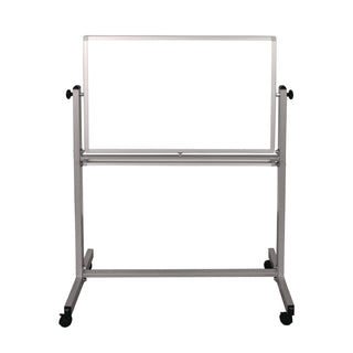 Luxor Mobile Magnetic Whiteboard, 36" x 24", White Surface, Silver Aluminum Frame (LXOMB3624WW)